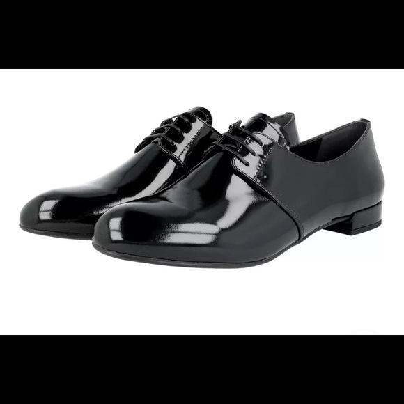BrandNew Prada DNC645 Lace-up Patent Leather Flats - Picture 1 of 8